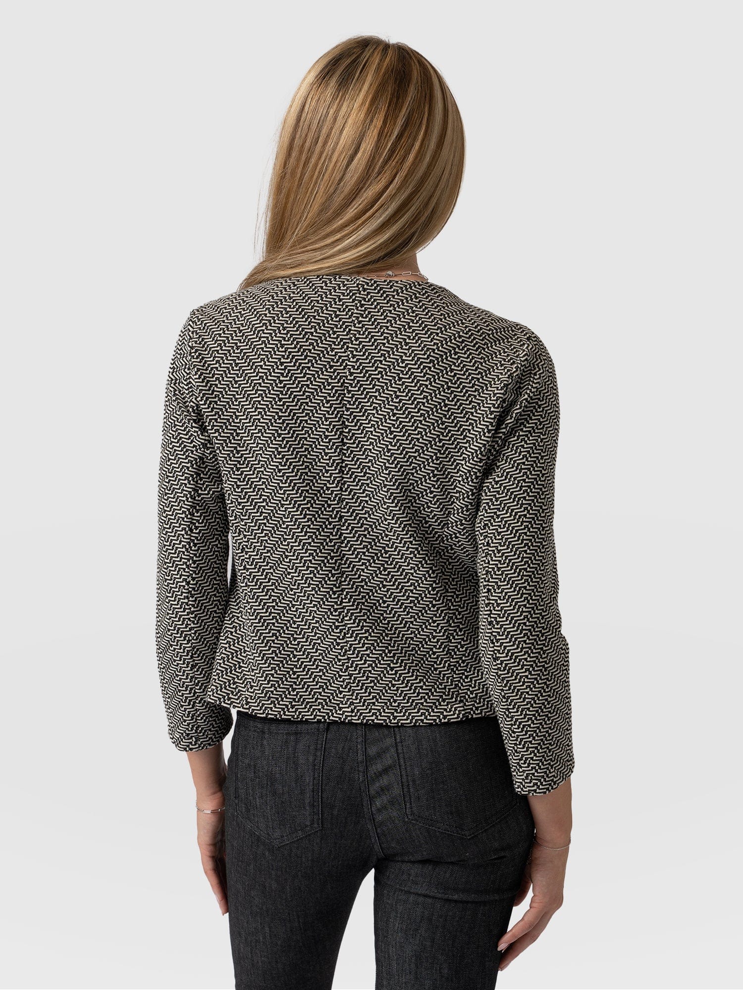 Florence Jacket Cream Lurex Jacquard - Women's Jackets | Saint + Sofia® USA